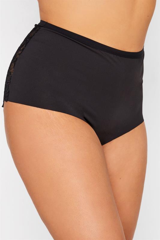 LTS Tall 3 PACK Black Scalloped Lace Trim Brief Pants