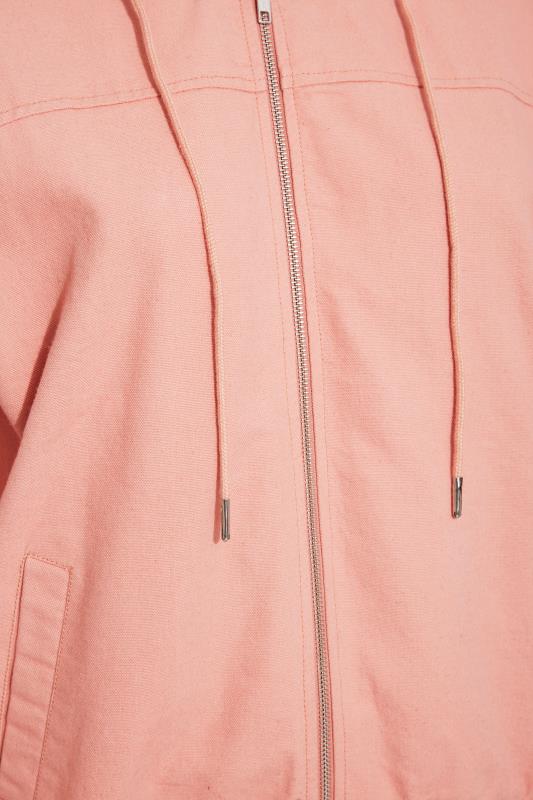 LIMITED COLLECTION Curve Peach Orange Twill Bomber Jacket_S.jpg