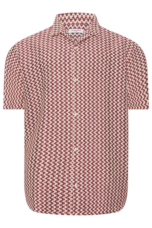 JACK & JONES Big & Tall Cabernet Red Crochet Shirt | BadRhino 2