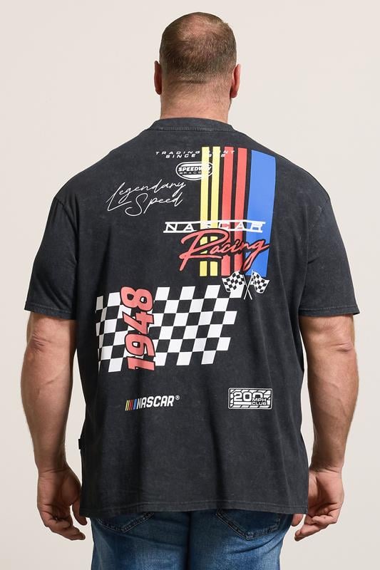 BadRhino Big & Tall Black Acid Wash Nascar Graphic T-Shirt | BadRhino 2