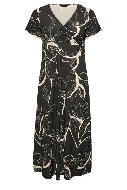 Plus Size Black Floral V-Neck Midaxi Dress | Yours Clothing 6