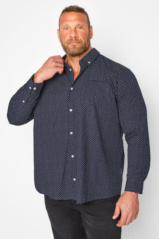 Men's  BadRhino Big & Tall Navy Blue Paisley Print Shirt