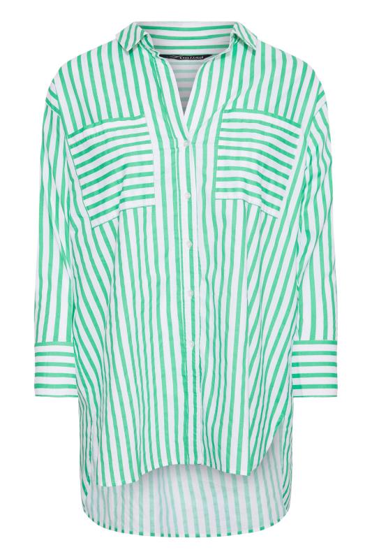 LIMITED COLLECTION Curve Green Stripe Oversized Shirt_F.jpg