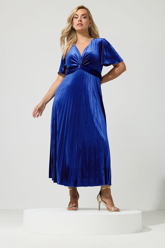 plus size velvet formal dress Yours London Women's Blue Knot Front Size 16 2/18/25 mc