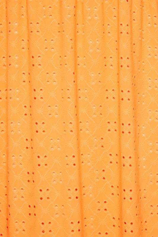 YOURS Curve Plus Size Bright Orange Broderie Anglaise Maxi Dress | Yours Clothing  5