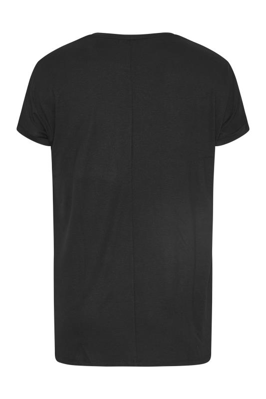 Curve Black Floral Sequin Embellished T-Shirt 7
