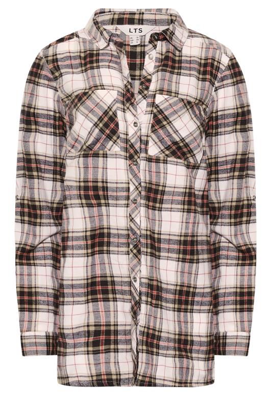 LTS Tall Beige Brown Checked Shirt 6