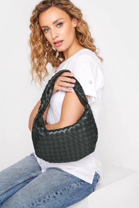 Black Woven Slouch Handle Bag | Yours Clothing  2
