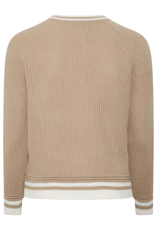 YOURS Plus Size Brown Crew Neck Knitted Cardigan | Yours Clothing 8