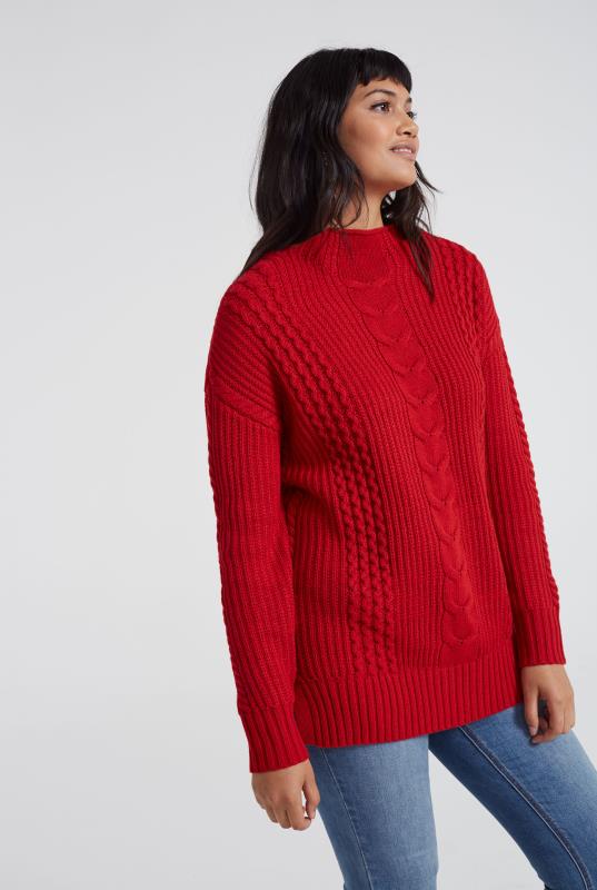 Wool Blend Longline Cable Sweater | Long Tall Sally
