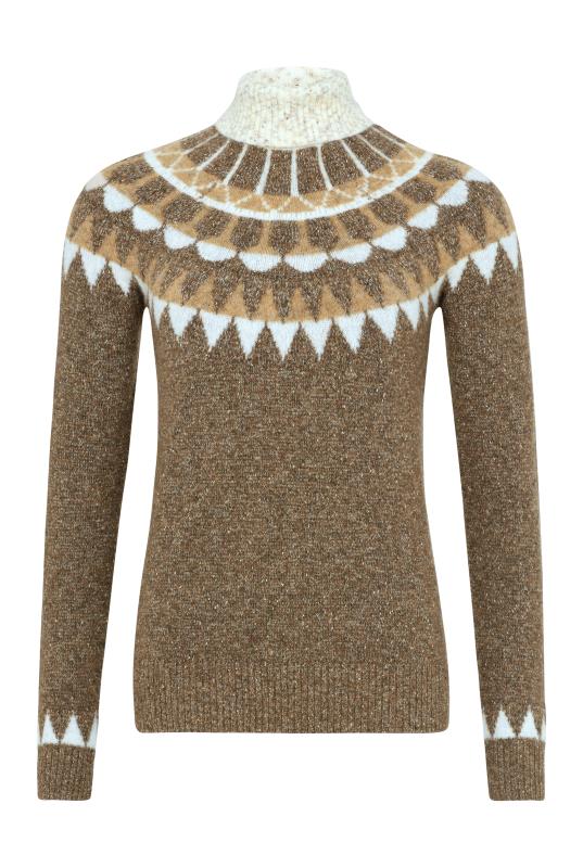 Brown Wool Blend Fairisle Sweater | Long Tall Sally