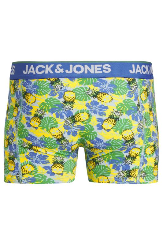 JACK & JONES Big & Tall 3 PACK Blue & Green Skull Print Trunks | BadRhino 7