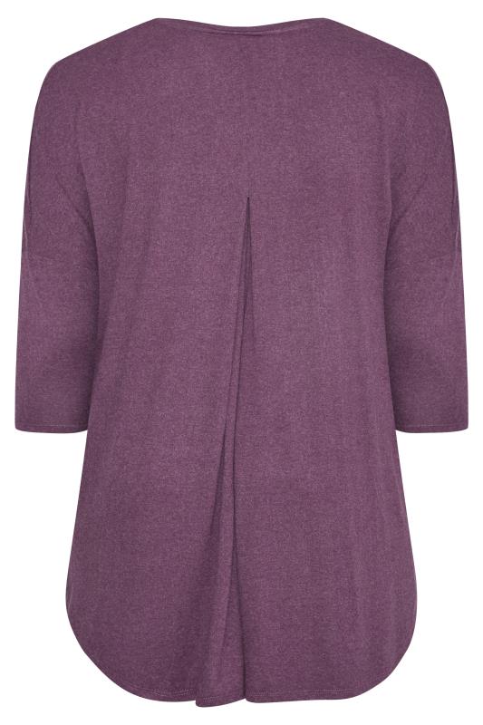 Plus Size Purple Diamante Star Back Pleat Top | Yours Clothing 7