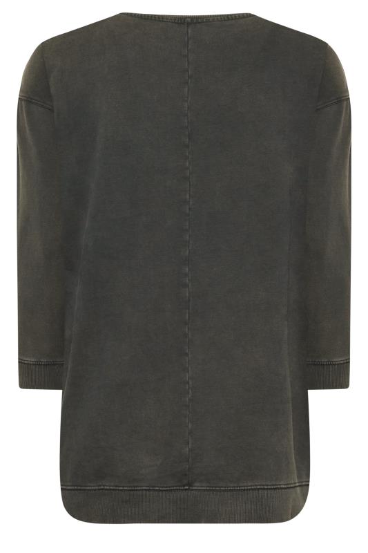 Plus Size Charcoal Grey 'Paris' Slogan Sweatshirt | Yours Clothing 6