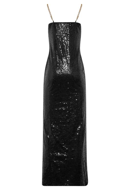 LTS Tall Women's Black Sequin Chain Strap Maxi Dress | Long Tall Sally 7