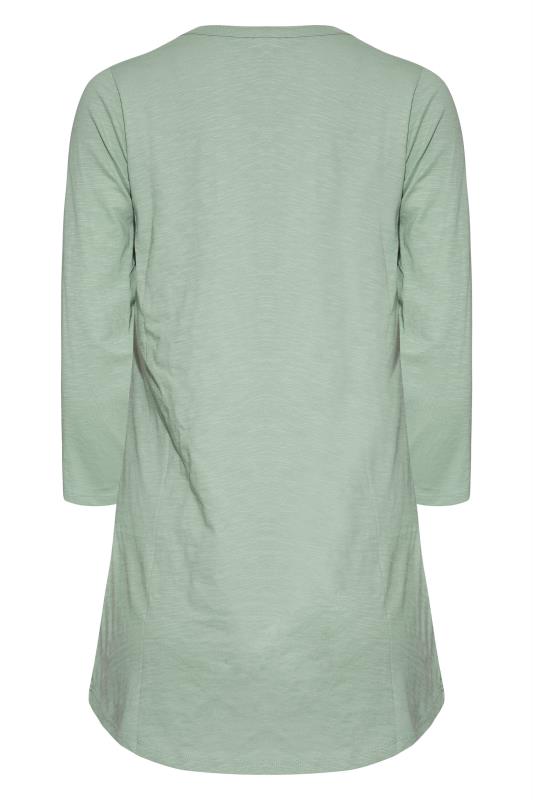 LTS MADE FOR GOOD Tall Sage Green Henley Top 7