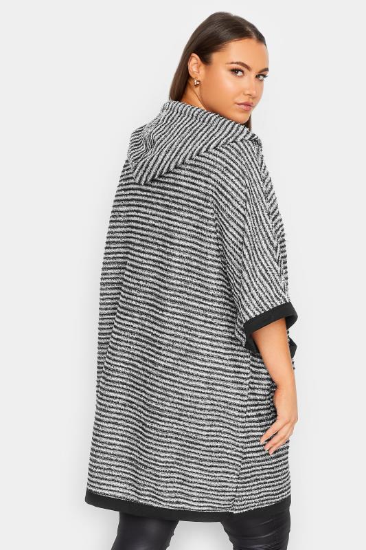YOURS LUXURY Curve Black Stripe Hooded Cardigan | Yours Clothing 3