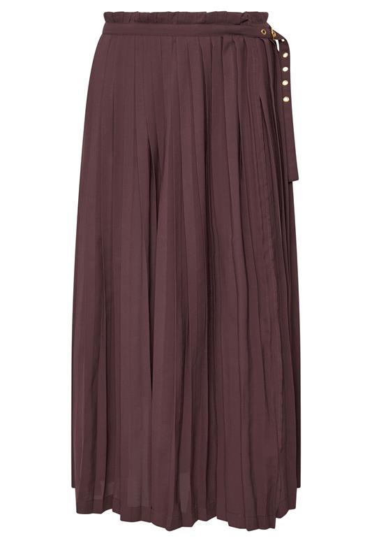 STAR Chocolate Brown Pleated Belt Buckle Maxi Skirt | StarByJM 5