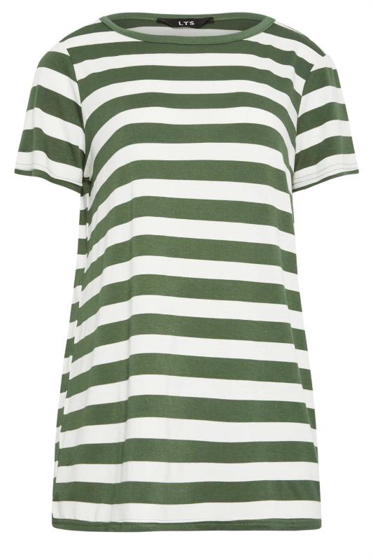 LTS Tall Khaki Green & White Stripe T-Shirt | Long Tall Sally 6