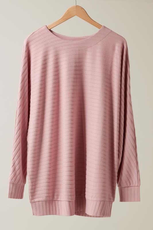 EVANS Plus Size Pink Ribbed Soft Touch Jumper | Evans 7