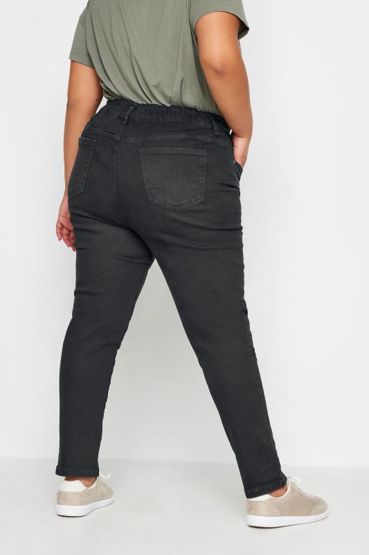 Plus Size Black Elasticated Stretch MOM Jeans