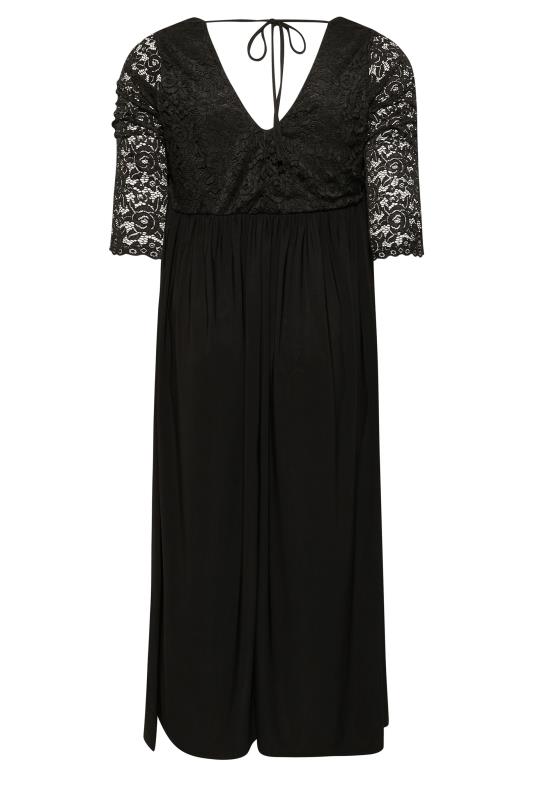 YOURS LONDON Plus Size Black Lace Wrap Maxi Dress | Yours Clothing 7