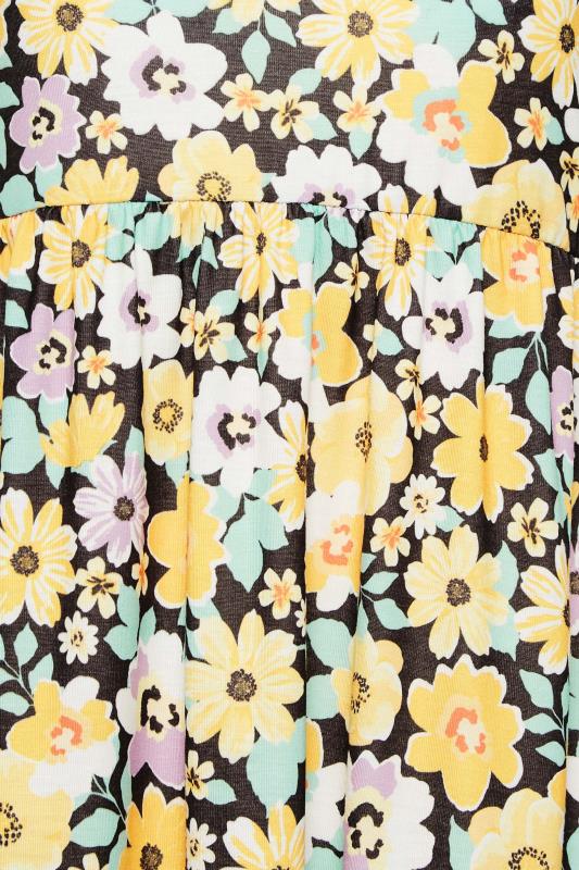 Petite Yellow Floral Print Smock Dress | PixieGirl 5