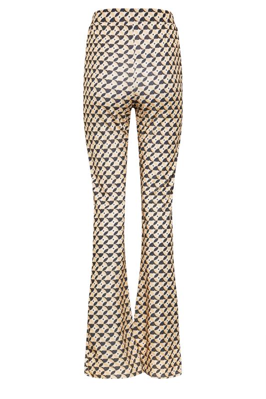 LTS Tall Beige Brown Geometric Print Scuba Trousers 5