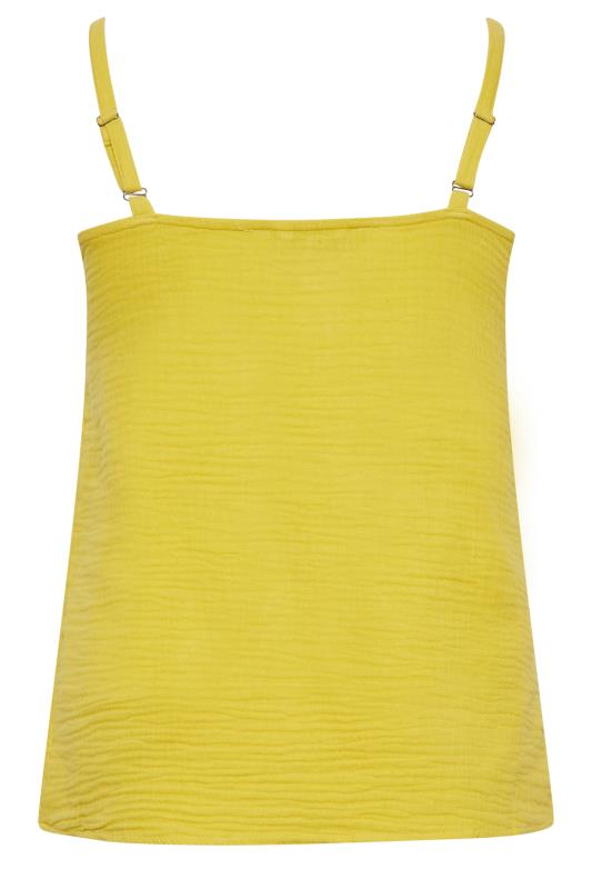 YOURS Plus Size Yellow Button Cami Vest Top | Yours Clothing 7