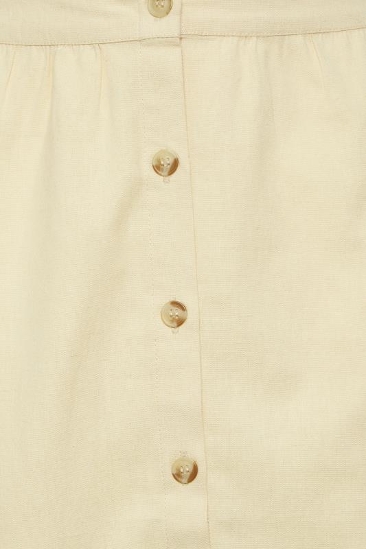 LTS Tall Women's Beige Brown Linen Button Front Skirt | Long Tall Sally 3