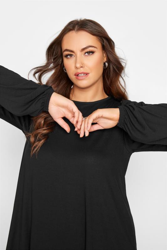 LIMITED COLLECTION Black Balloon Sleeve Swing Top_D.jpg