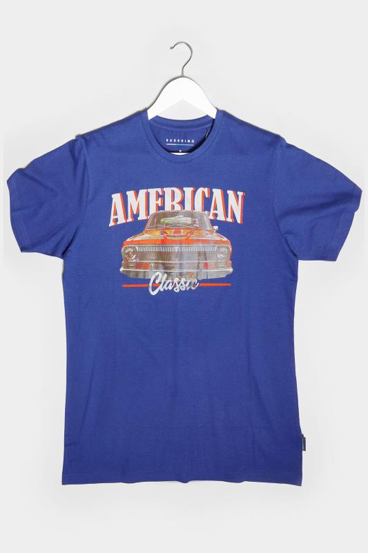 BadRhino Big & Tall Royal Blue American Classic Car Graphic Print T-Shirt_F.jpg