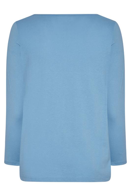 Plus Size Blue Long Sleeve T-Shirt | Yours Clothing 6