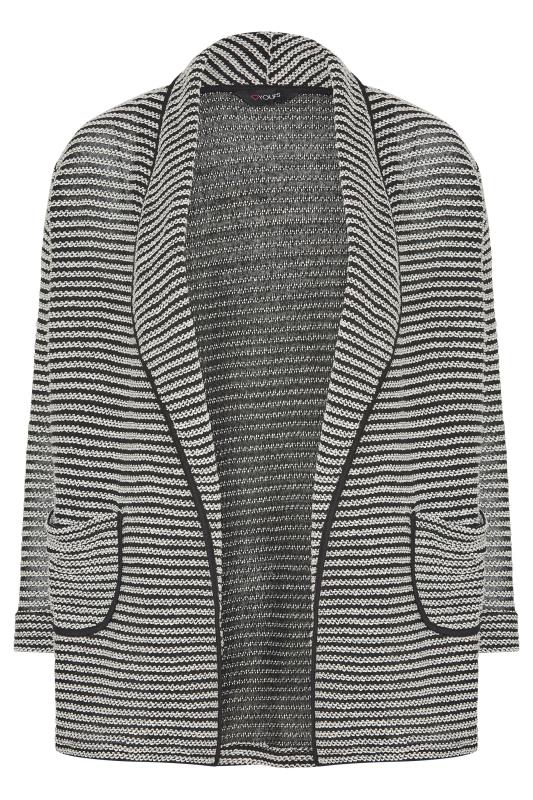 Plus Size Curve Black Stripe Pocket Detail Knitted Cardigan | Yours Clothing 6