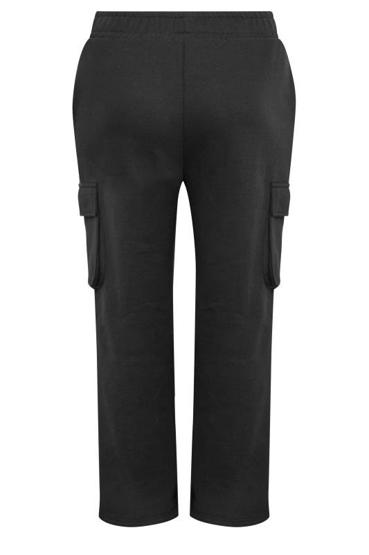YOURS Plus Size Black Straight Leg Cargo Joggers | Yours Clothing 6