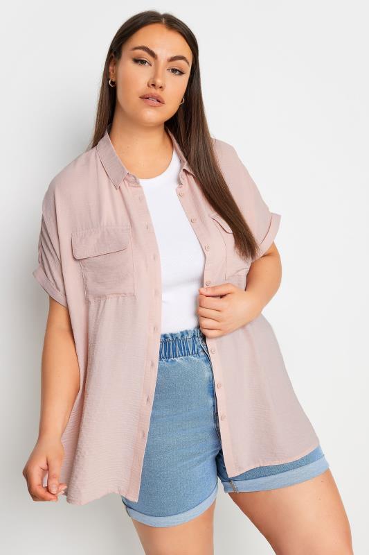 YOURS Plus Size Pink Utility Shirt | Yours Clothing 2
