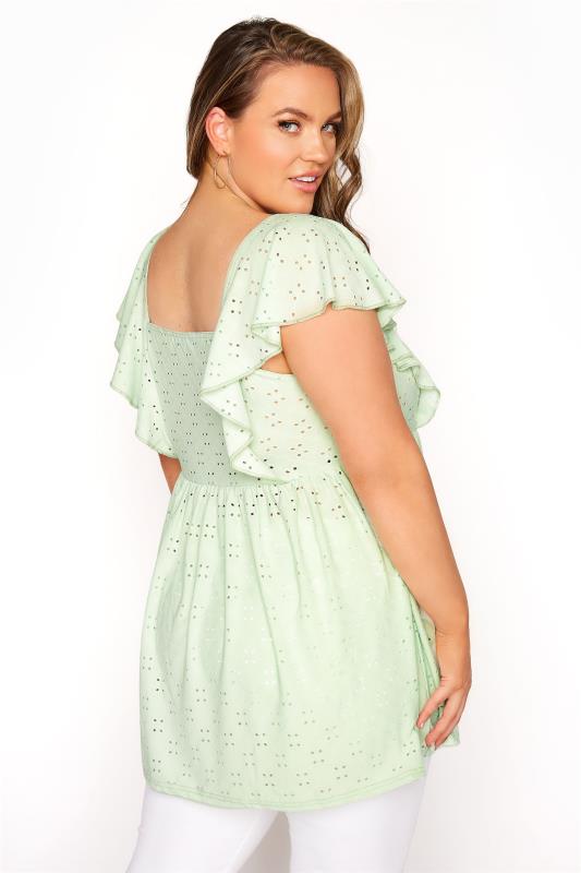 LIMITED COLLECTION Mint Green Broderie Anglaise Peplum Frill Top_C.jpg