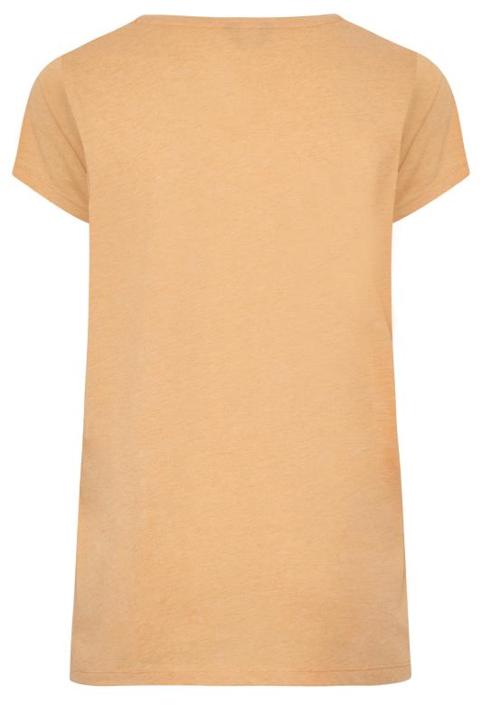 YOURS Plus Size Curve Orange Marl Essential V-Neck T-Shirt | Yours Clothing  6