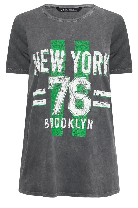 YOURS Plus Size Grey Acid Wash 'New York' Print T-Shirt | Yours Clothing 6
