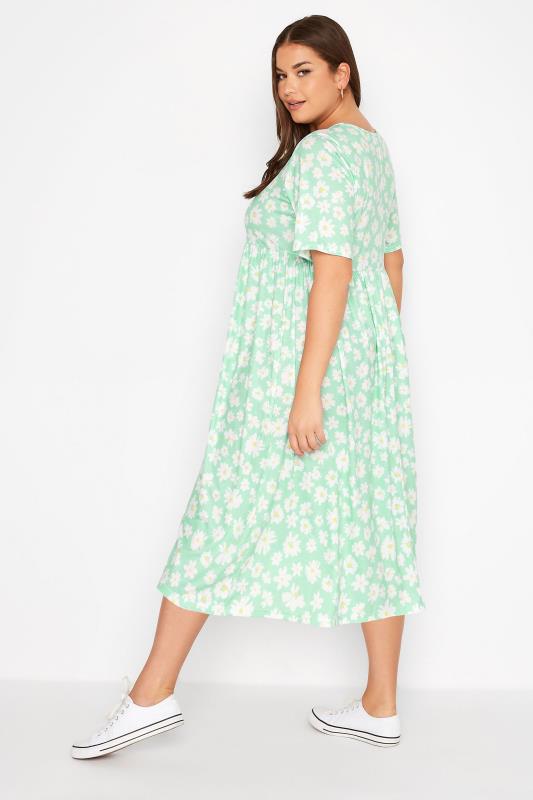 LIMITED COLLECTION Curve Mint Green Floral Smock Dress 3