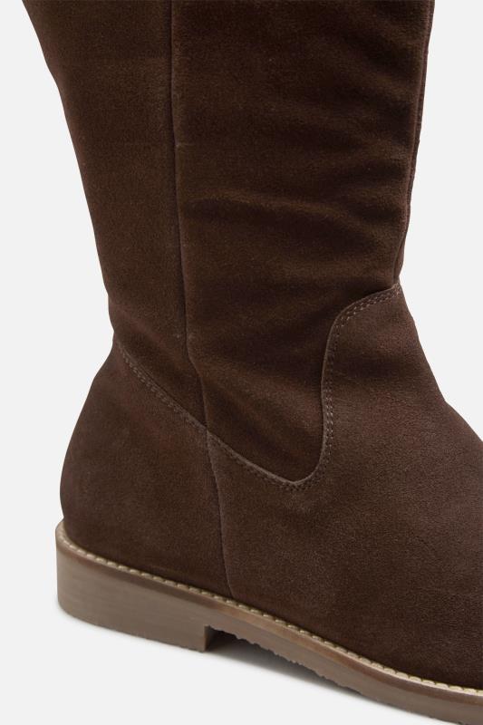 LTS Brown Suede Knee High Boots In Standard Fit | Long Tall Sally  4