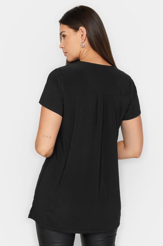 LTS Tall Women's Black Zip Detail T-Shirt | Long Tall Sally 3