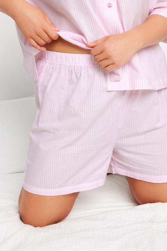YOURS Plus Size Pink Stripe Pyjama Shorts | Yours Clothing 5