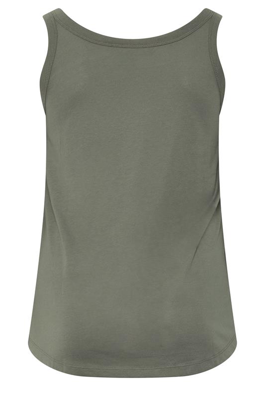 YOURS Plus Size Sage Green Core Basic Vest Top | Yours Clothing 2