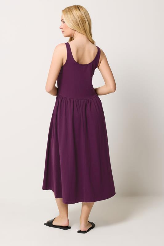 M&Co Berry Purple Sleeveless Midi Dress | M&Co 2