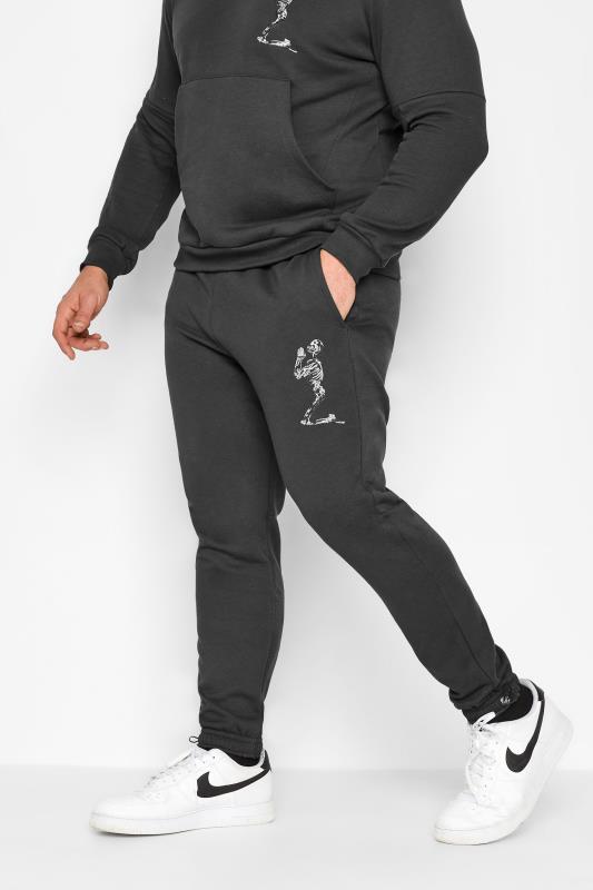Men's  RELIGION Big & Tall Charcoal Grey Embroidered Logo Joggers