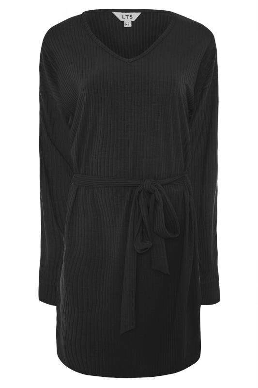 LTS Tall Black Ribbed Lounge Tunic Top 6