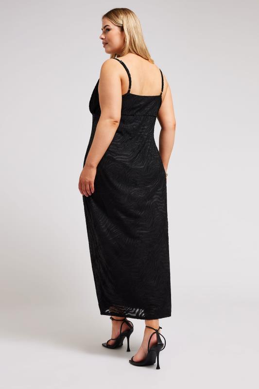 YOURS LONDON Plus Size Black Zebra Jacquard Maxi Dress | Yours Clothing 4