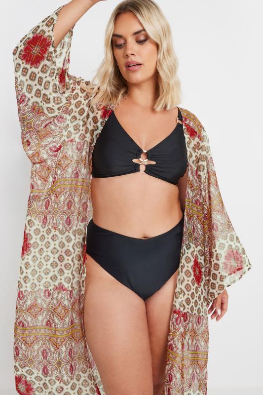 YOURS Plus Size Red Paisley Print Beach Shirt | Yours Clothing 4