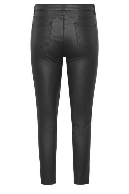 Petite Black AVA Faux Leather Look Jeans | PixieGirl 6